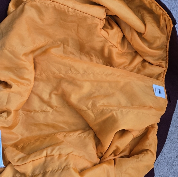 VANS boomboom lll bomber maroon cropped bomber jacket with orange lining. XS - Picture 10 of 12